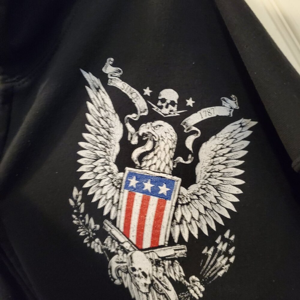 Rare Outlaw Threadz Second Amendment Eagle Skull … - image 3